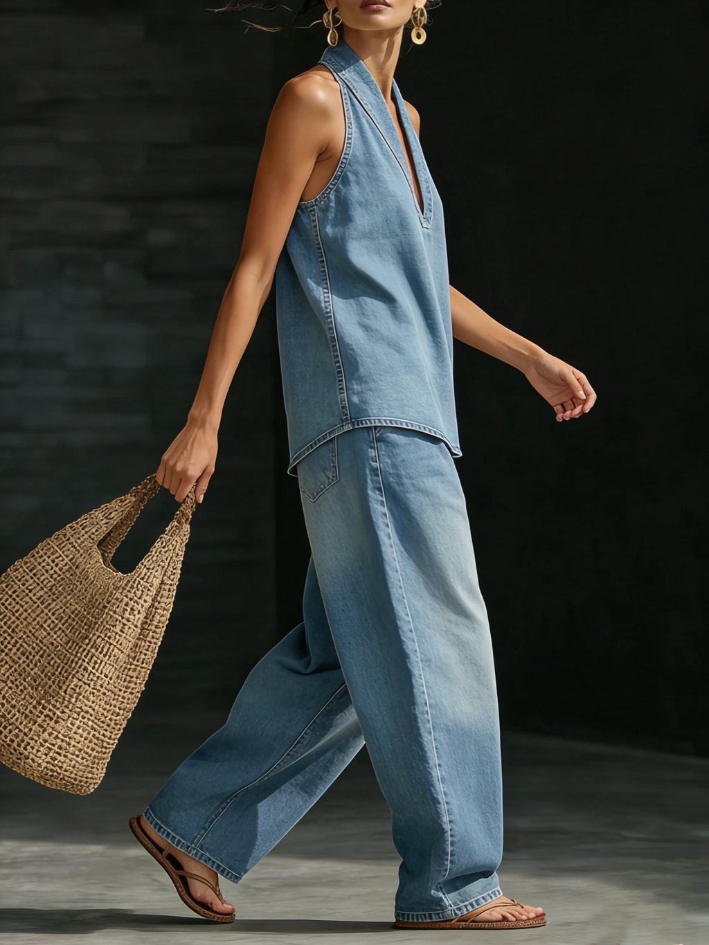 Mary | Completo a due pezzi in denim comodo e minimalista