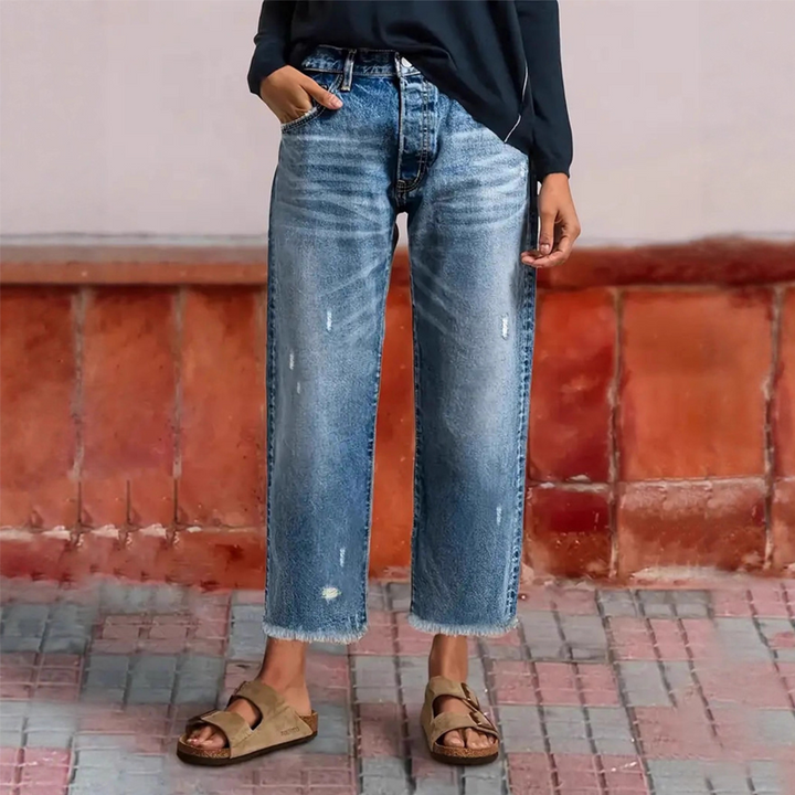 Aberjean™ | Jeans Reto Cropped Retrô