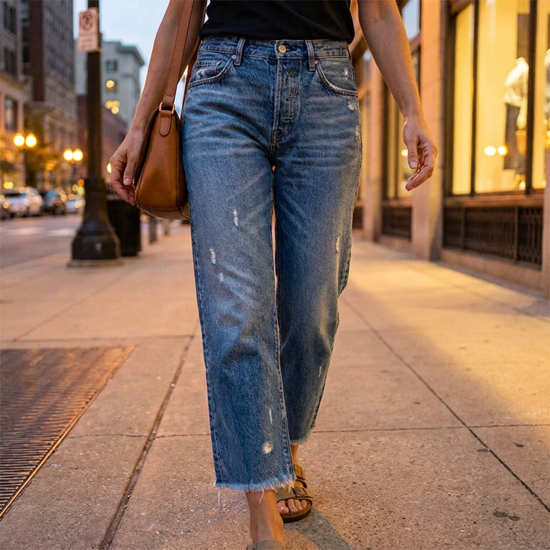 Aberjean™ | Jeans Reto Cropped Retrô