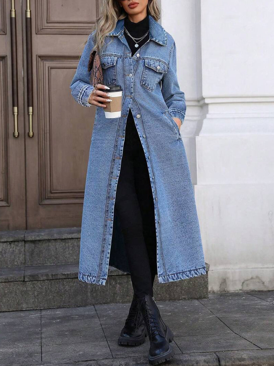 Maya | Veste longue en denim élégante