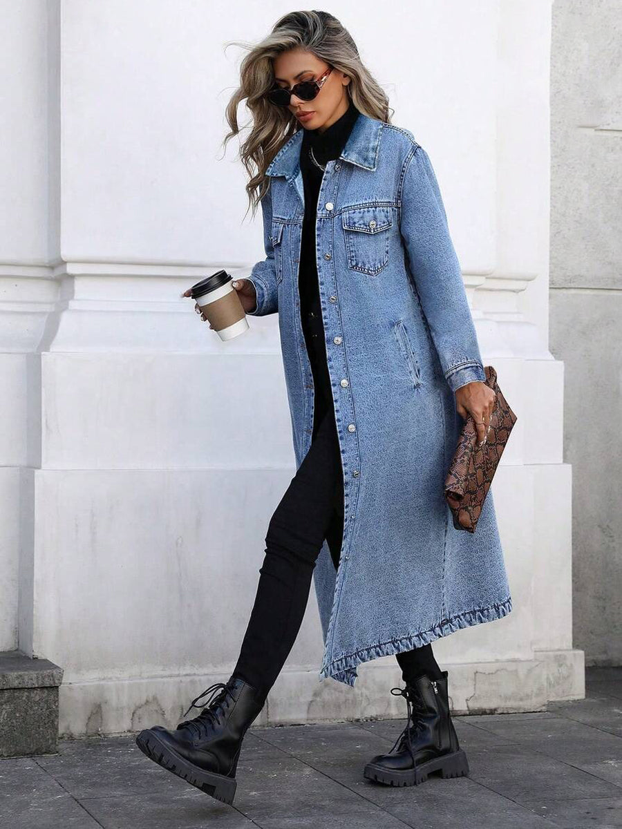 Maya | Veste longue en denim élégante