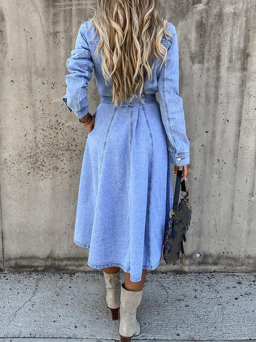 Luna | Denimjurk met lange mouwen