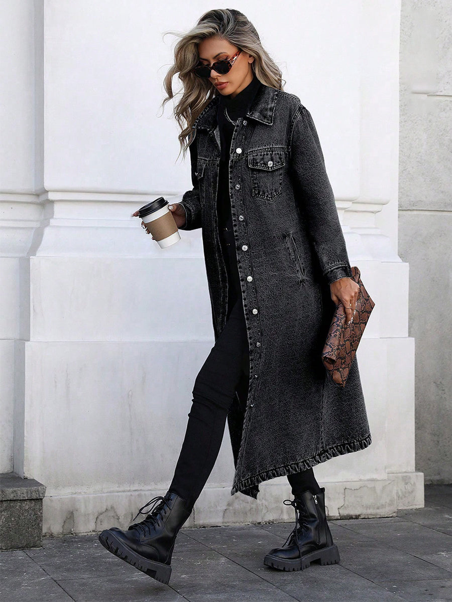 Maya | Veste longue en denim élégante