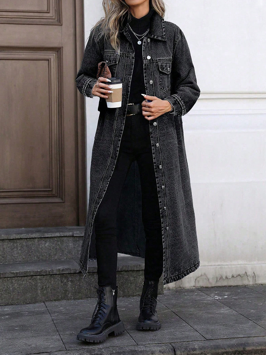 Maya | Veste longue en denim élégante