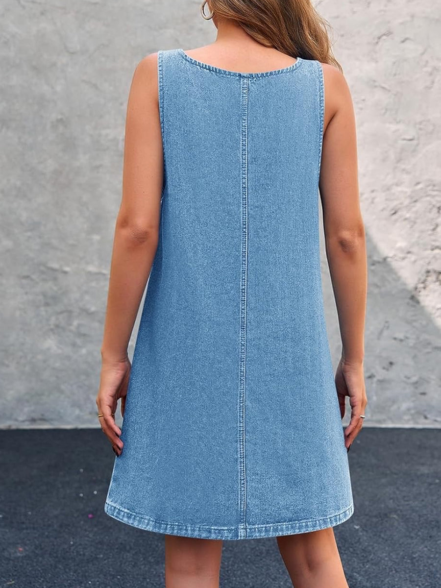 Lisa | Casual denim tuinbroekjurk