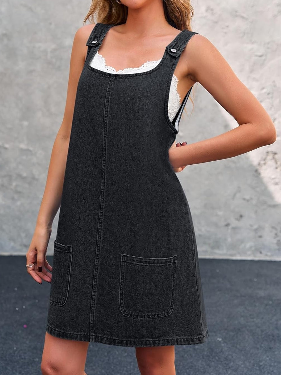 Lisa | Casual denim tuinbroekjurk