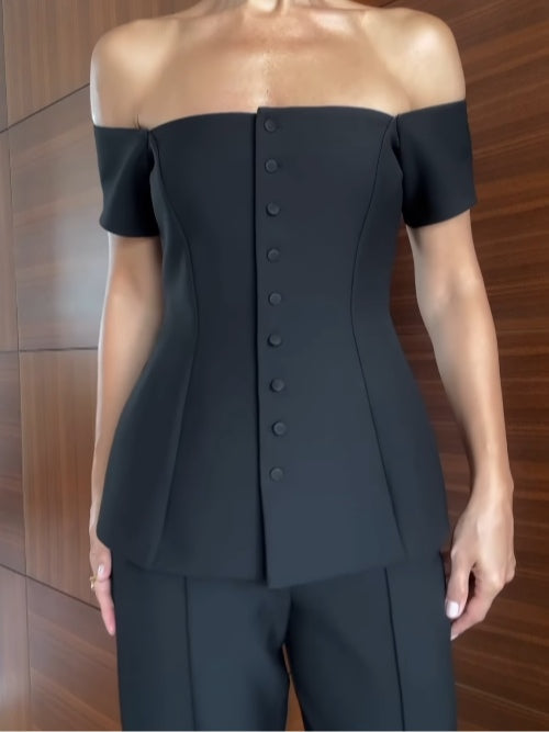 Completo con gilet a spalle scoperte Sofia
