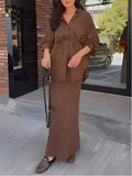 Sienna Tie-Drawstring Shirt and Skirt Set