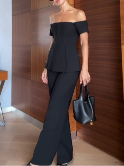 Completo con gilet a spalle scoperte Sofia