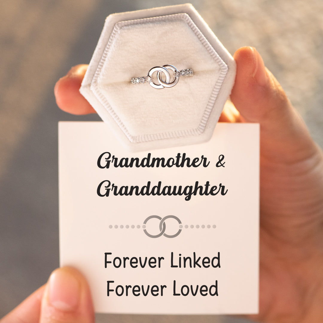 Forever Linked Mother Daughter Interlocking Pavé Ring